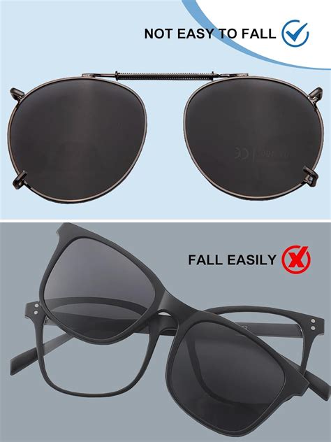 round polarized clip on sunglasses.